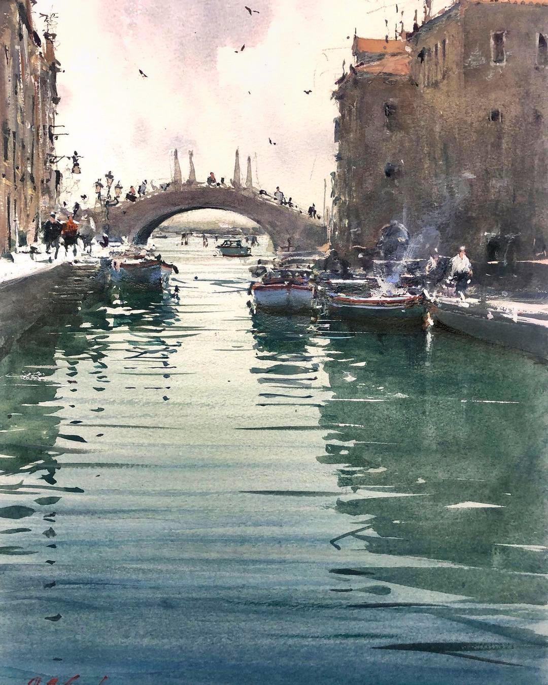 国外大师水彩画约瑟夫作品