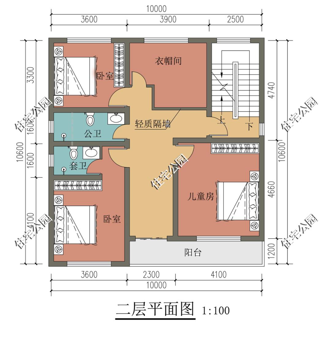 10乘10米的户型图图片