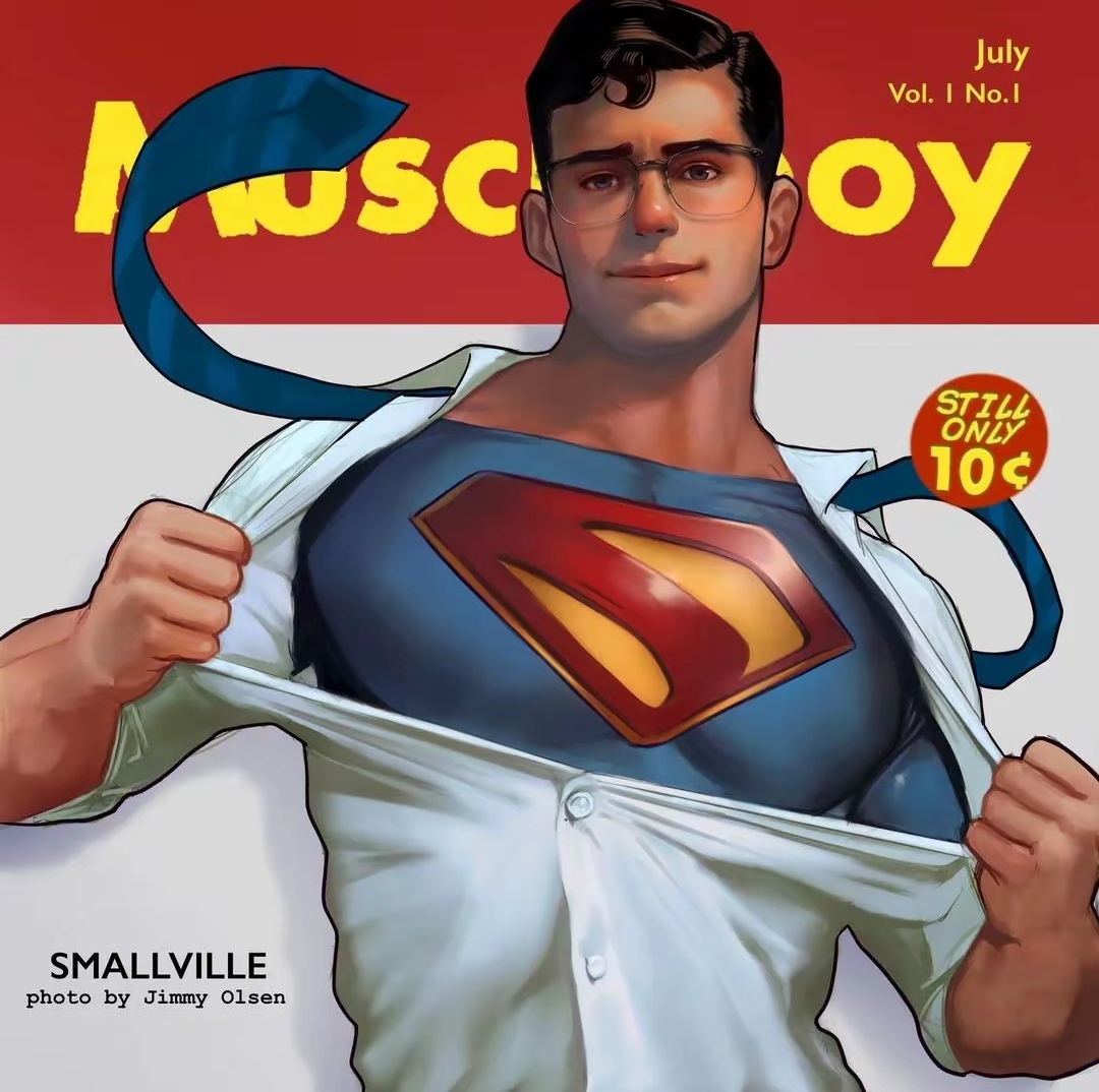 分享一组dc超人插画作品,由不同画家绘制,展现了不同造型的超人形象