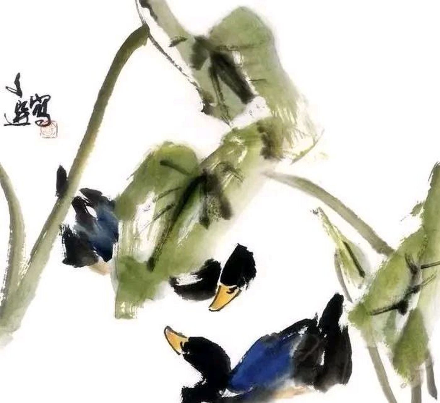 汤文选大写意花鸟,有味道!