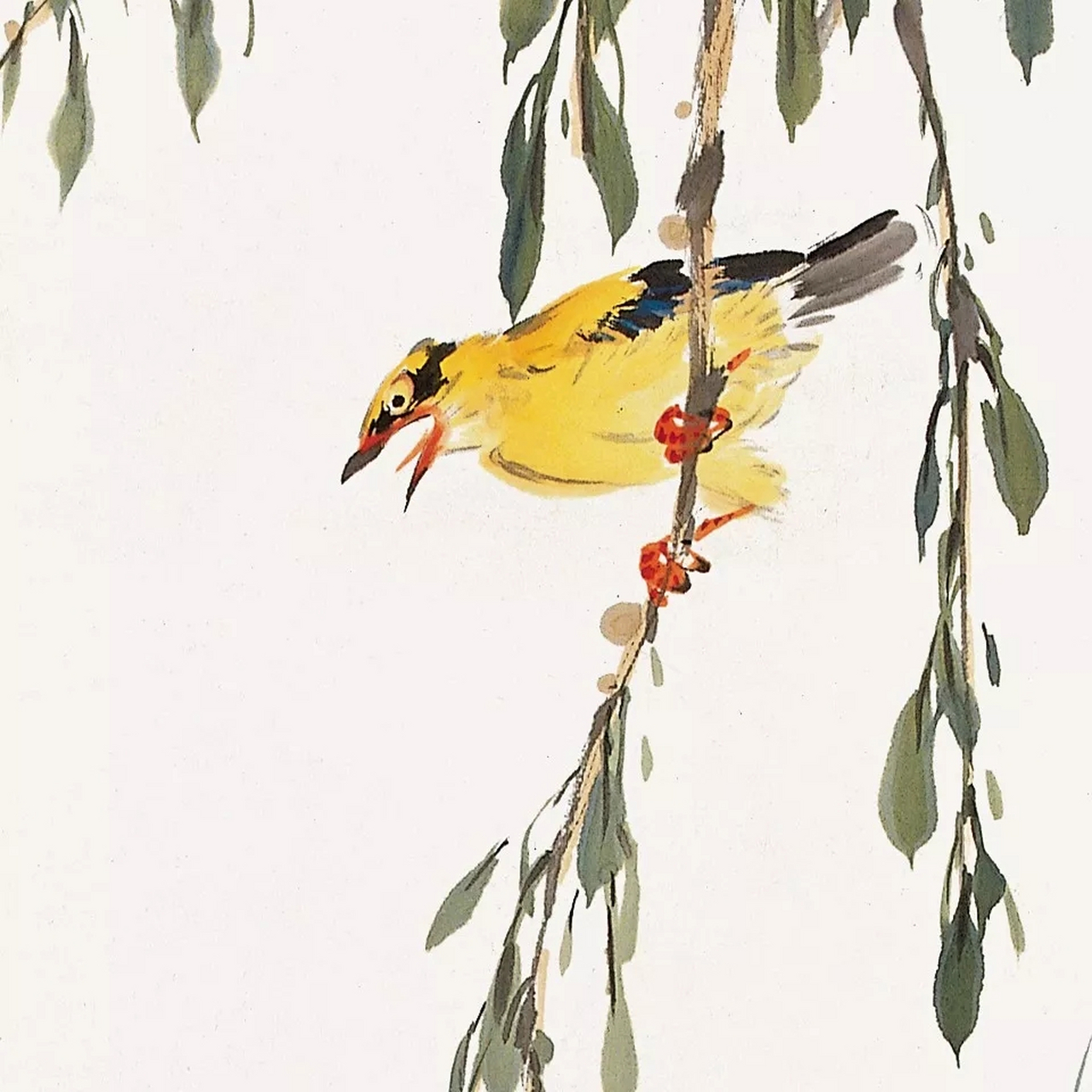 这位老画家画禽鸟图,美醉了