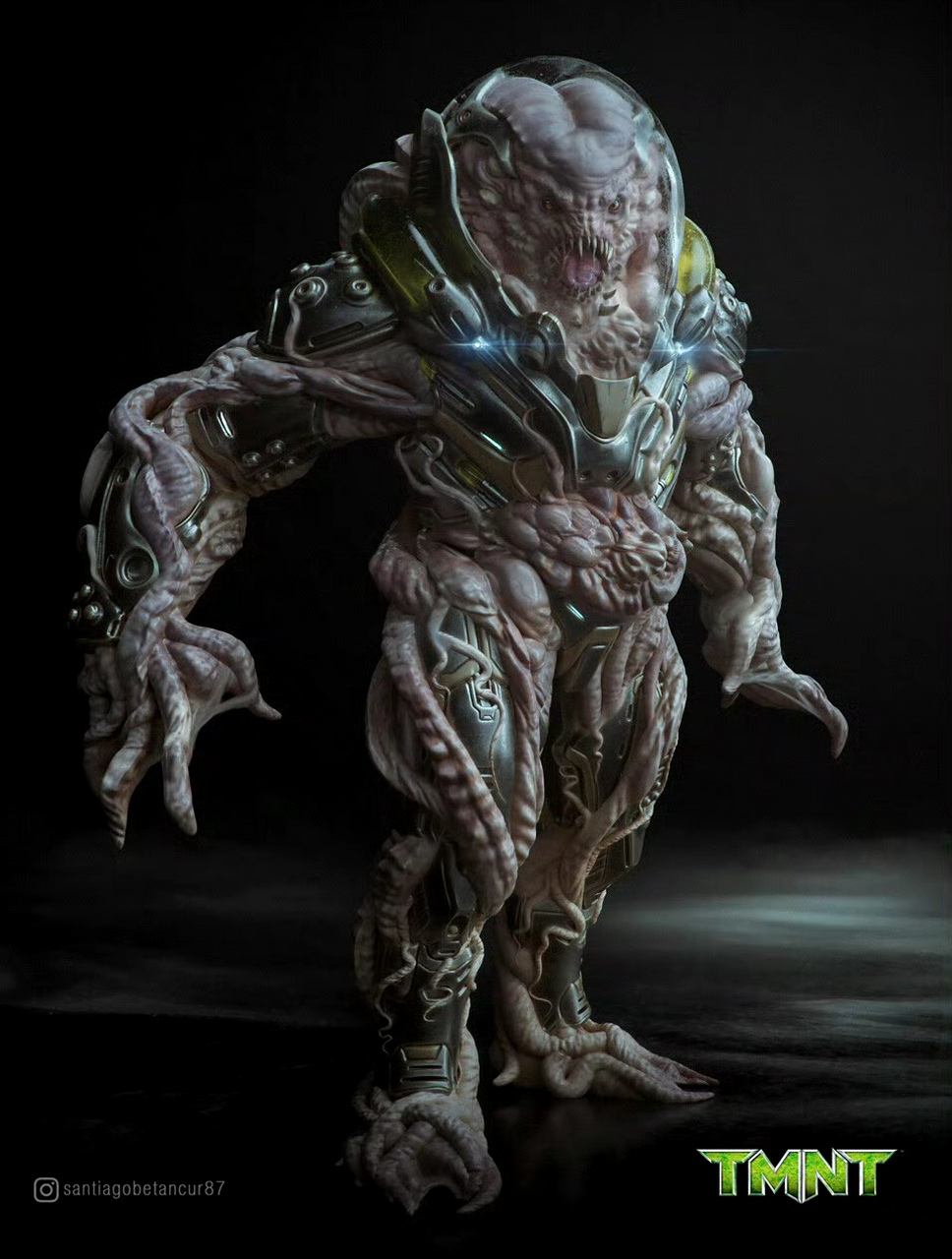 建模欣赏:忍者神龟 克郎,动画中的外星人反派,by santiago betancur