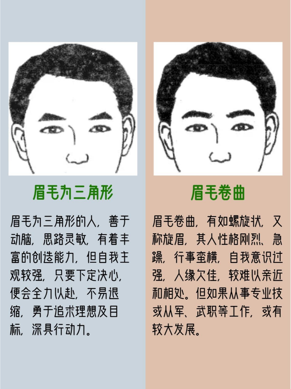 眉毛面相图解,看看你是那种?