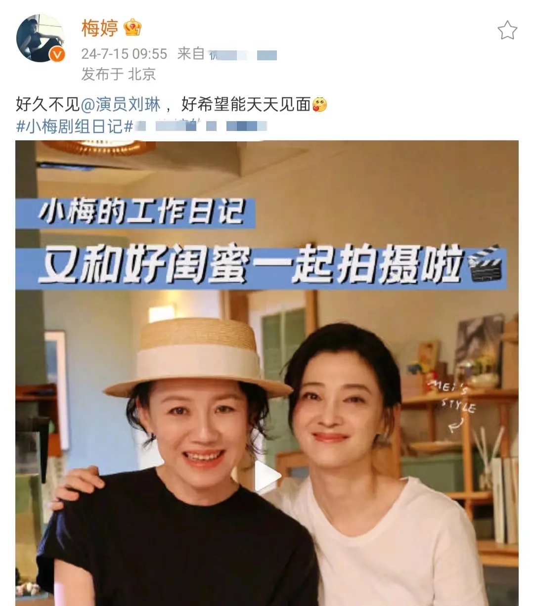 梅婷突然在社交平台连发两文起因是她与好久不见的闺蜜刘琳碰面了