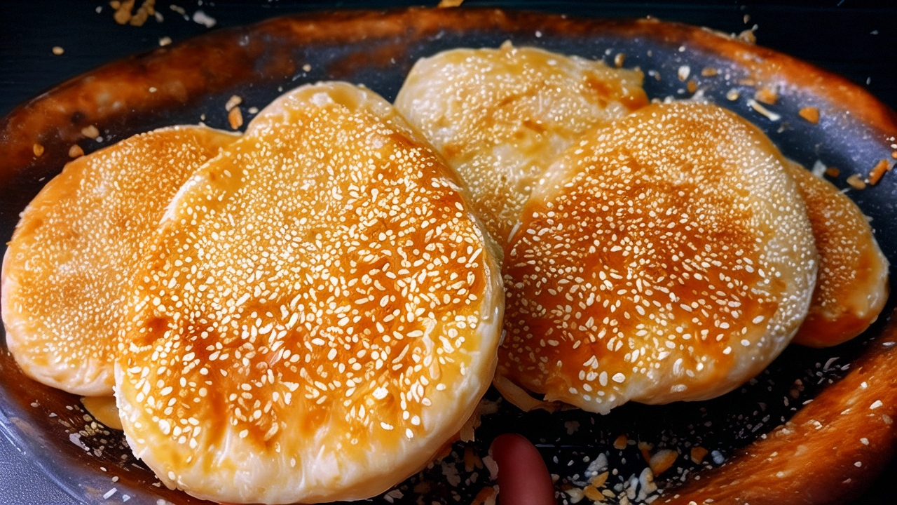 酥脆香甜,糖酥烧饼,排队也要尝的街头美食!