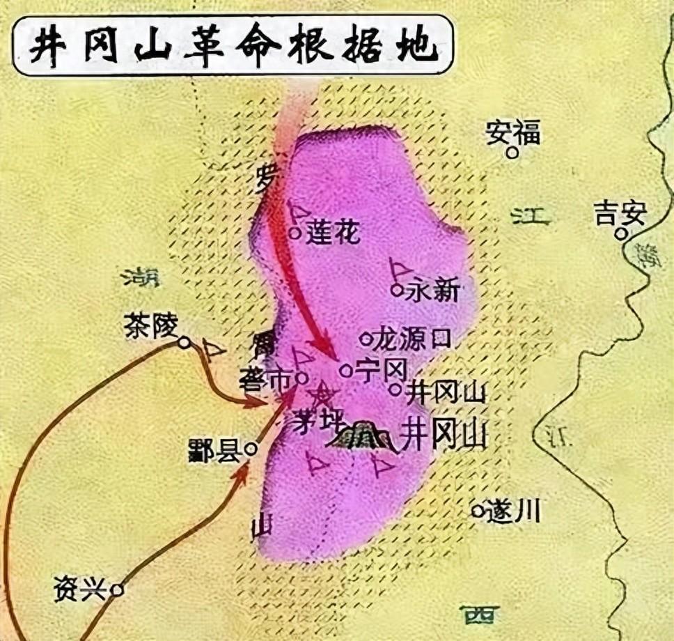 井冈山地图位置图片