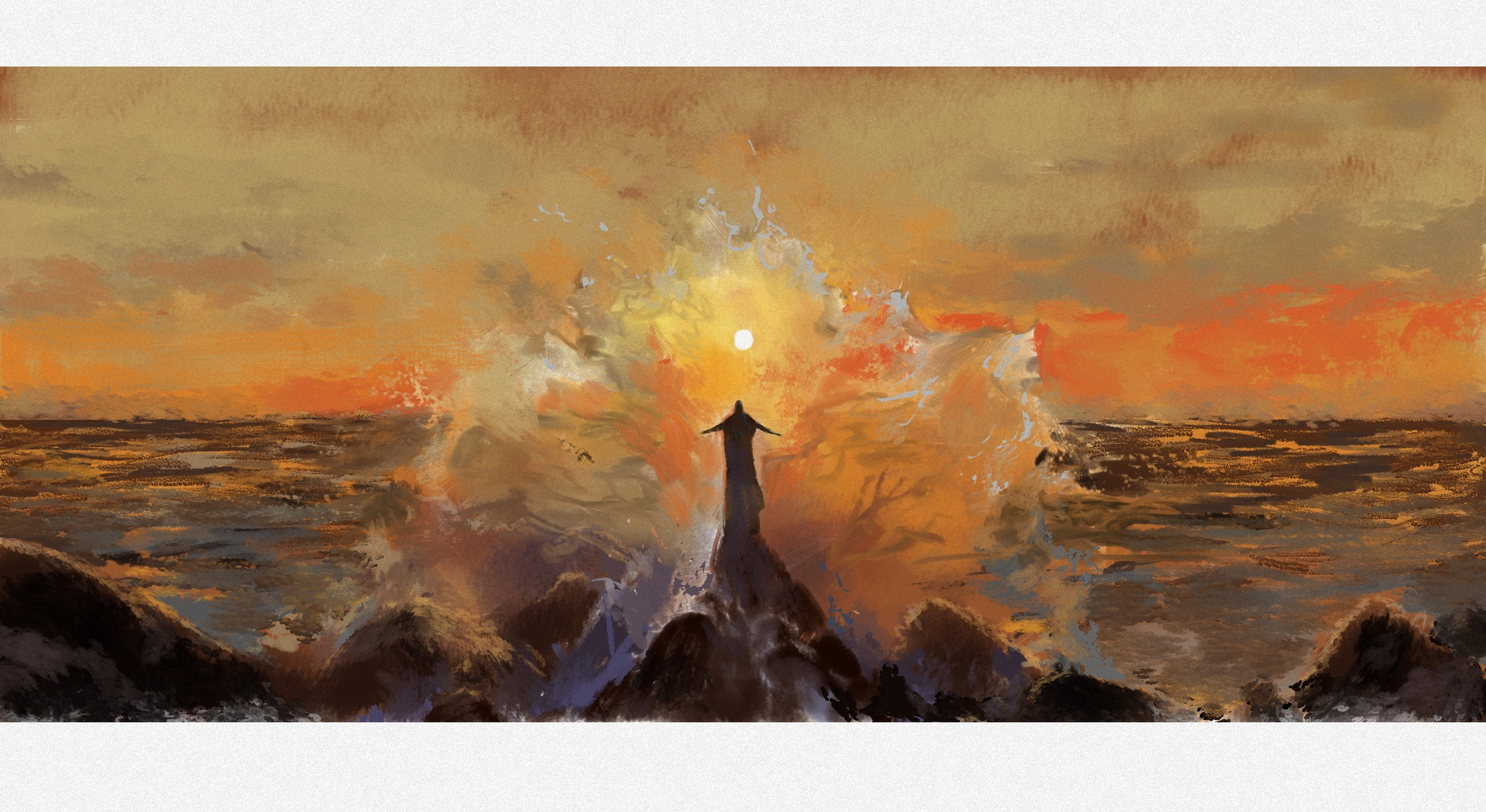 画师"一般通过丧失"绘制的指环王《精灵宝钻》插画作品,再现了小说中