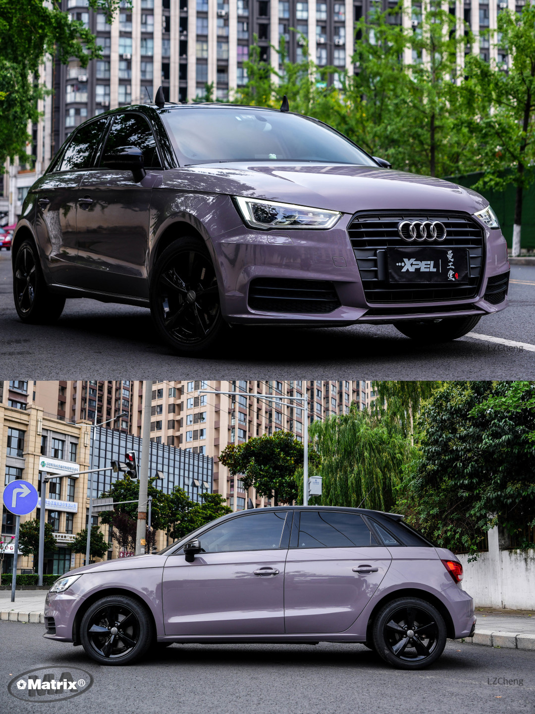 matrix-奥迪a1鸽子灰改色膜,神秘尽显宁静高雅的韵味