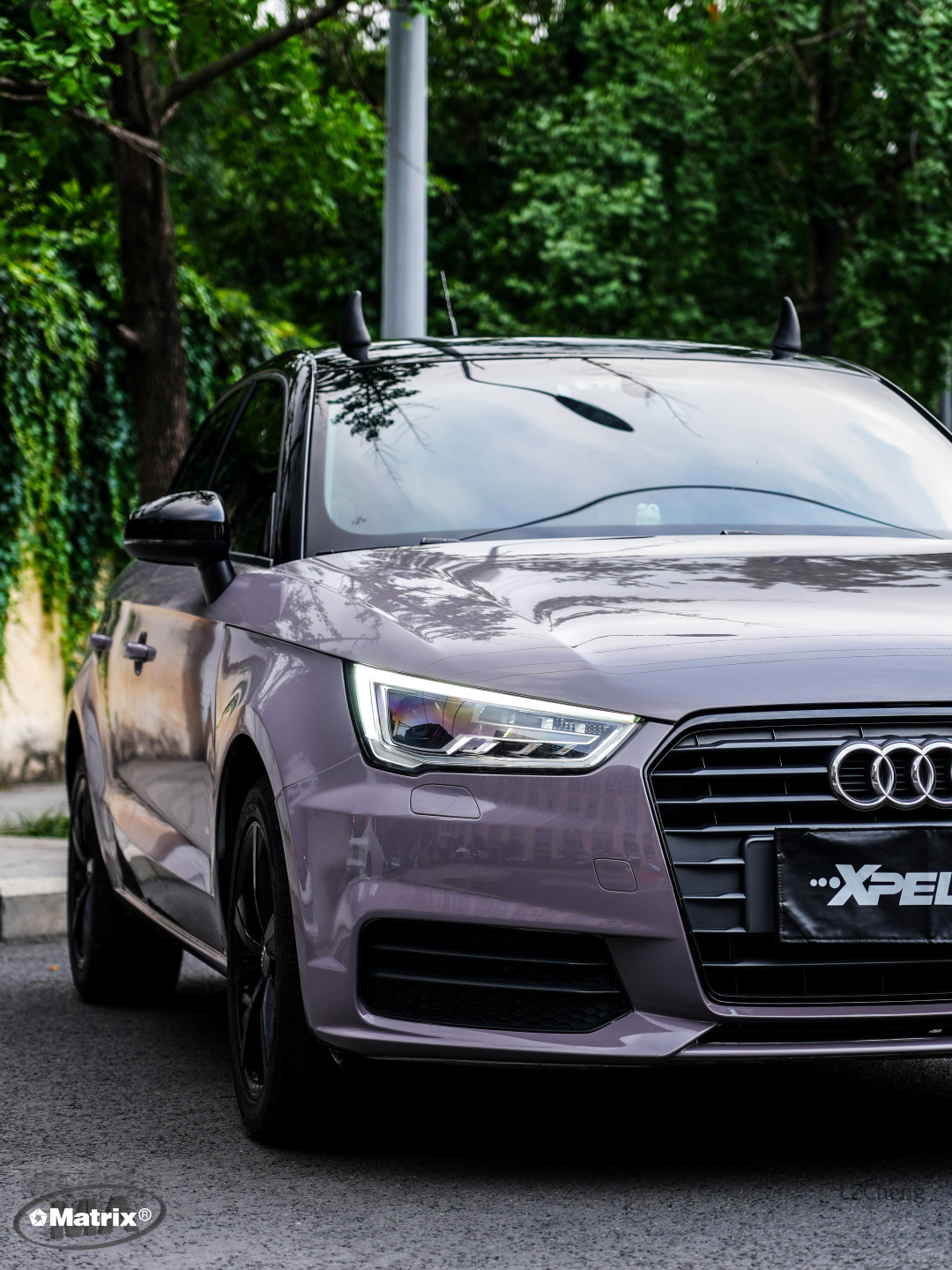 matrix-奥迪a1鸽子灰改色膜,神秘尽显宁静高雅的韵味