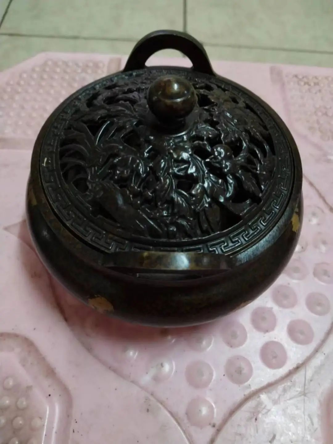 今日藏品推荐:叶先生家传大明宣德风磨铜香炉