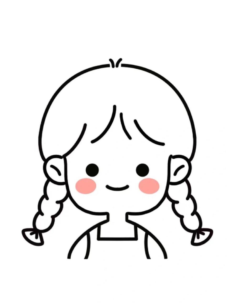 太适合当头像啦709915简笔画小女孩9799 看着就很喜欢吖 简