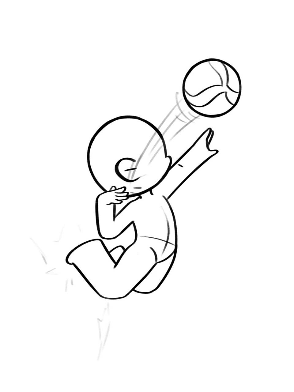q版人物动态|3头身|排球 6个打排球动态 我画的素材分享给大家 吱一声