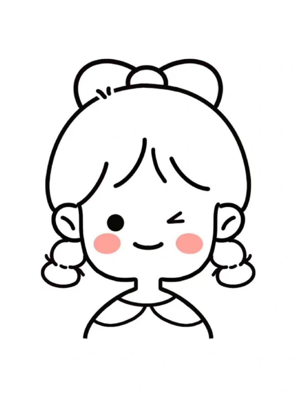 太适合当头像啦✌🏻️简笔画小女孩👧🏻 看着就很喜欢吖 简