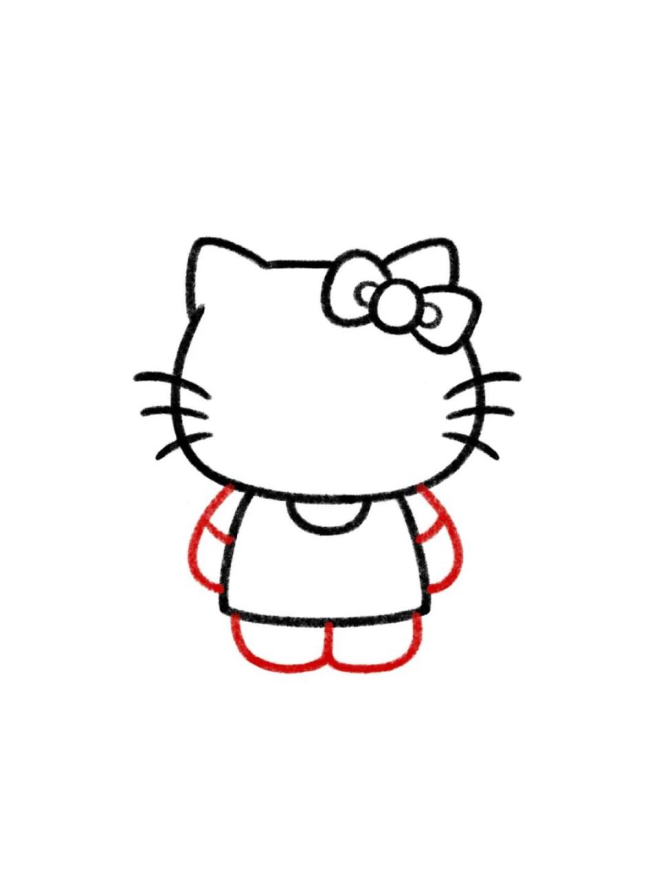 手残党学简笔画附教程7315hello kitty凯蒂猫 今天来画个凯蒂猫
