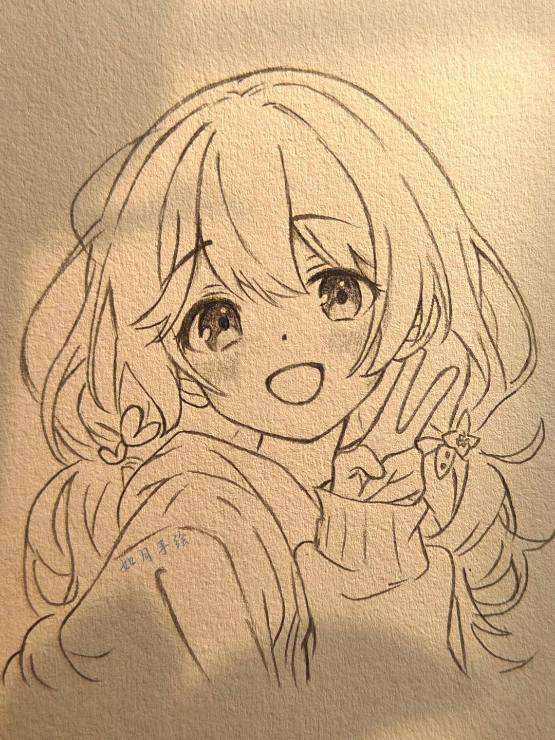 简笔画动漫头像 终于知道你们为什么不爱交作业啦,所以今天来了一幅简