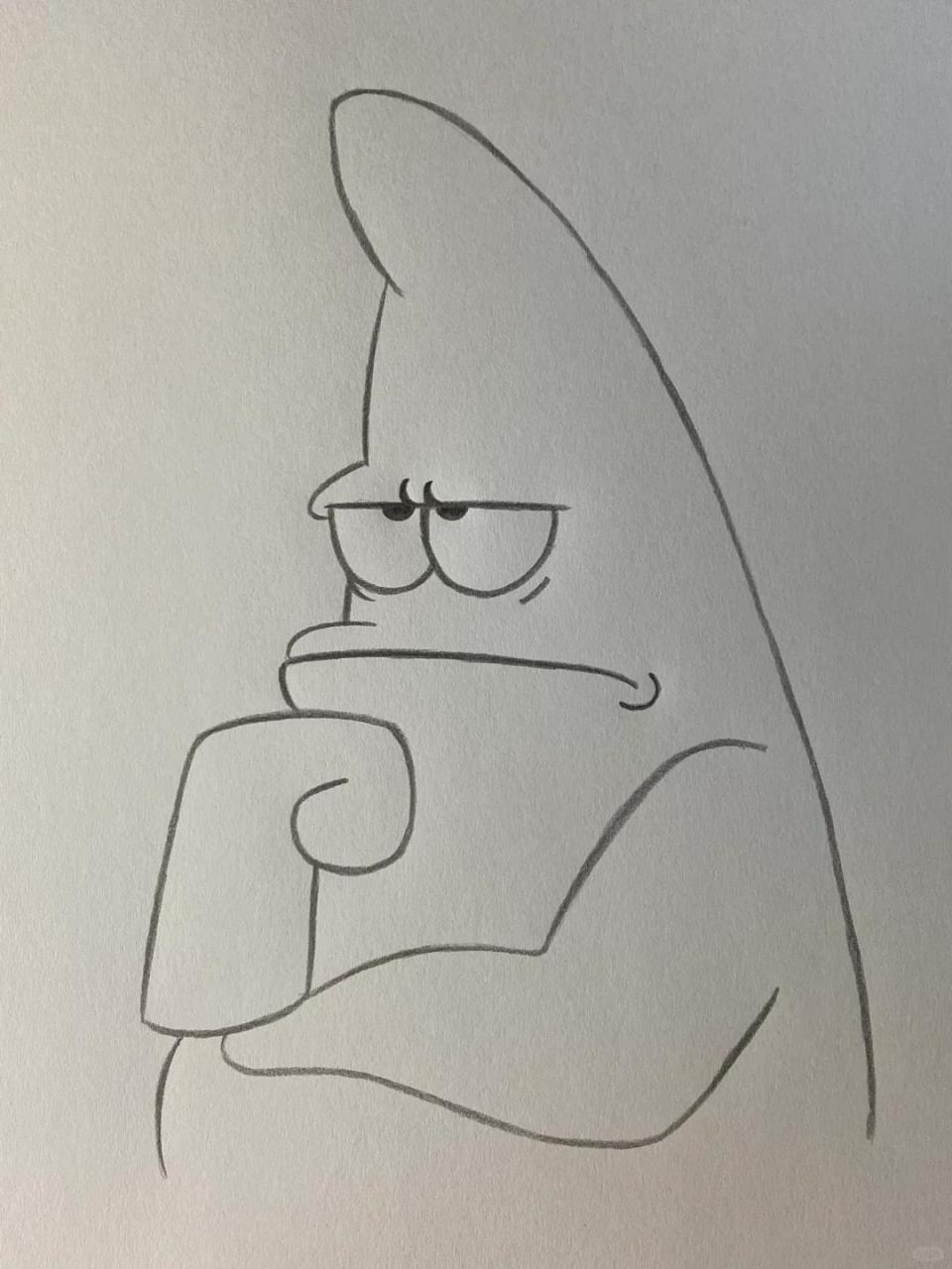 派大星过程图 明天就要考试了啊啊啊啊啊 派总同款表情中( ;07Д`)