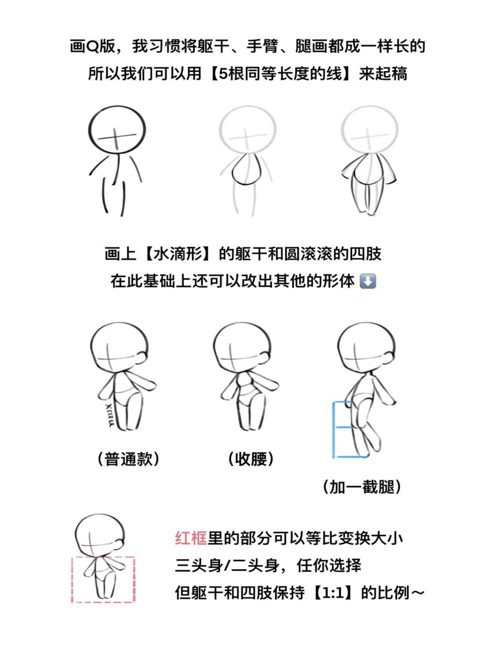 q版人物的人体画法