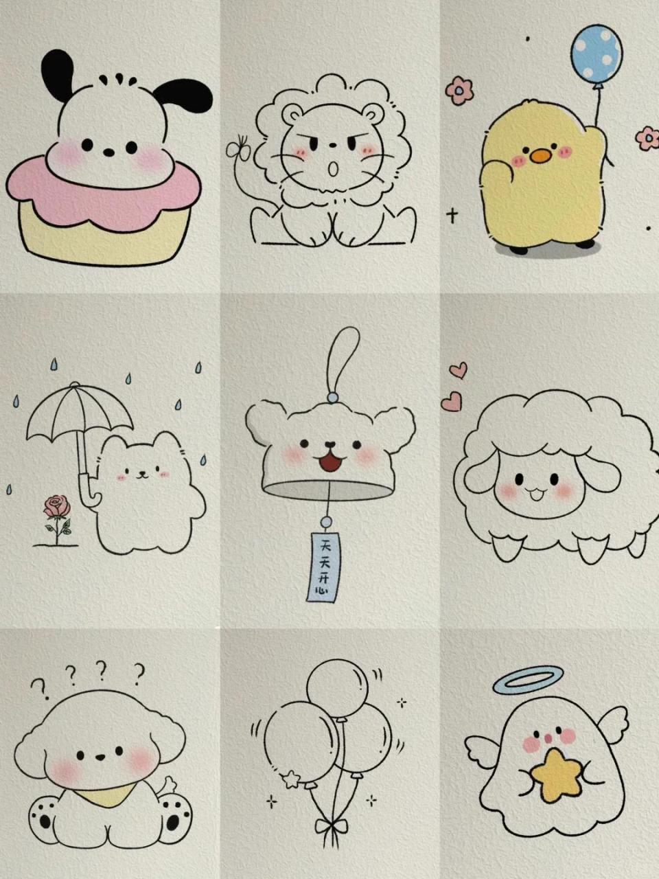 超可爱简笔画合集 每一幅都超可爱 而且都很简单