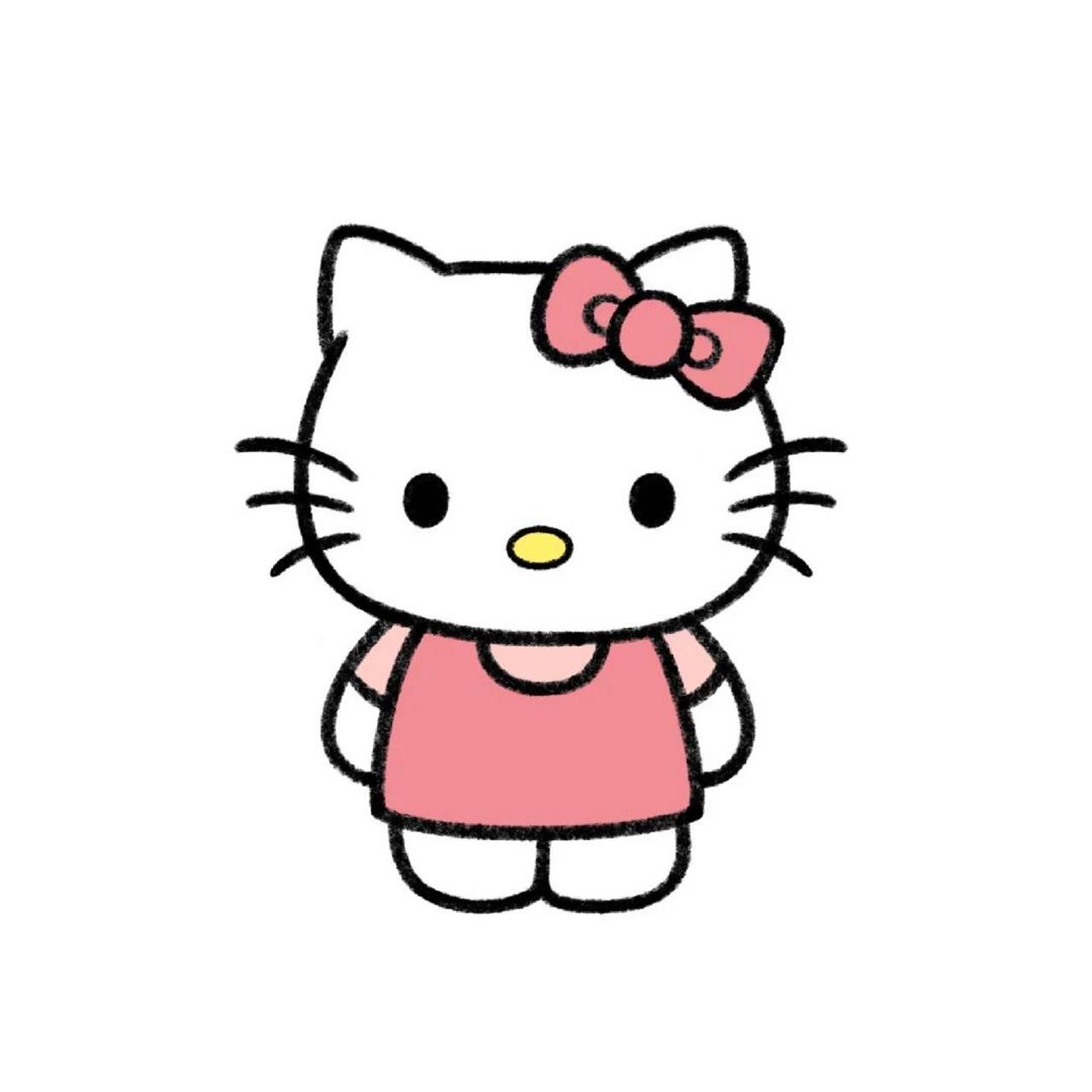 手残党学简笔画附教程7315hello kitty凯蒂猫 今天来画个凯蒂猫