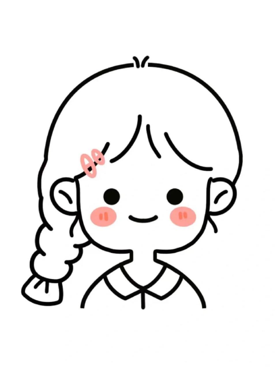 太适合当头像啦709915简笔画小女孩9799 看着就很喜欢吖 简