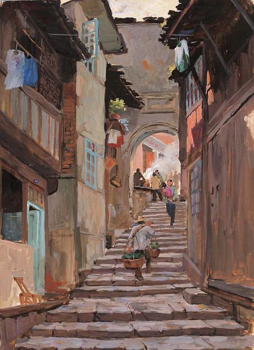 怎么画老街绘画呢