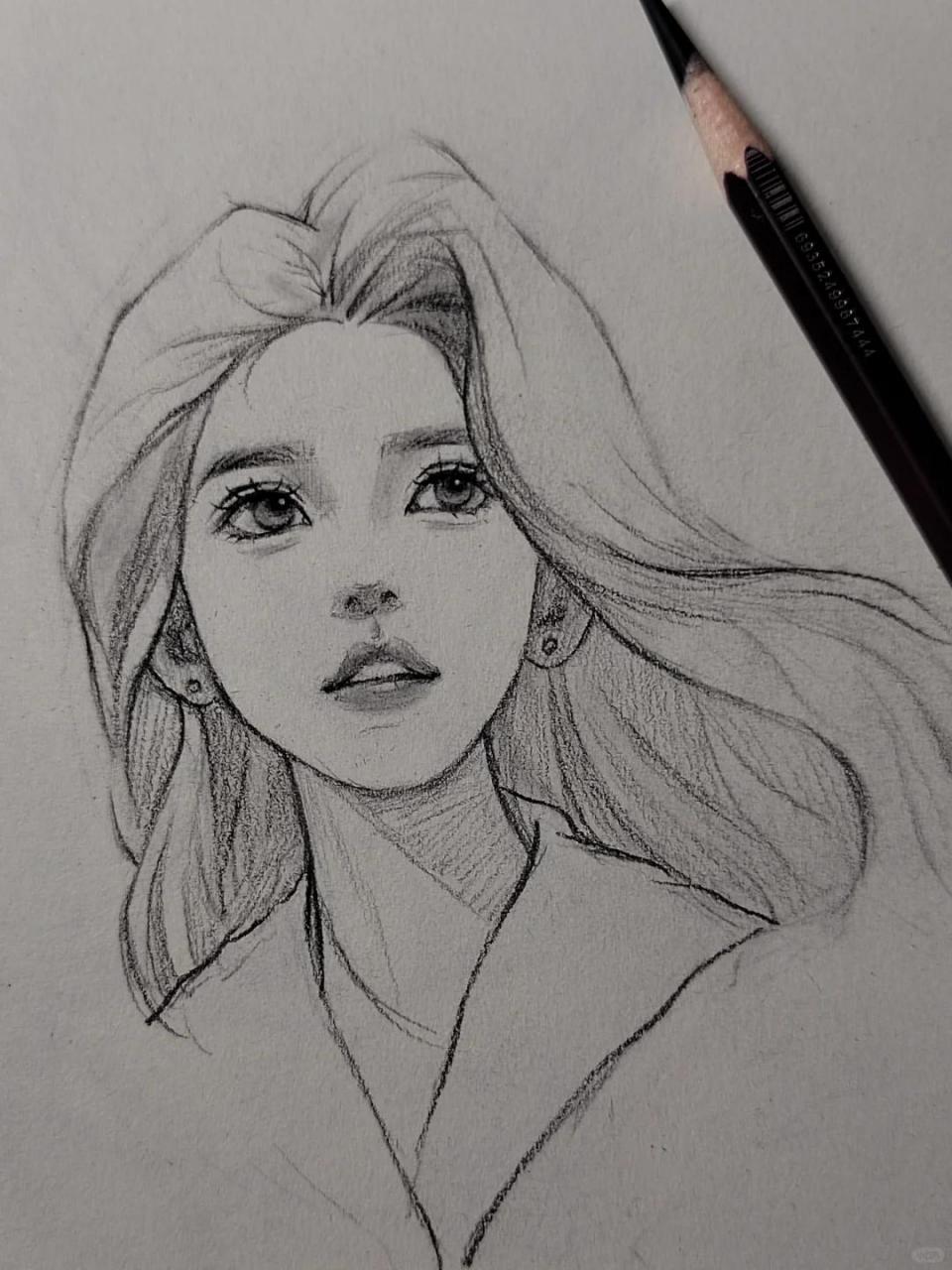 请大数据推给想自学画画的宝们 美女简笔画74绘画过程74假期都干