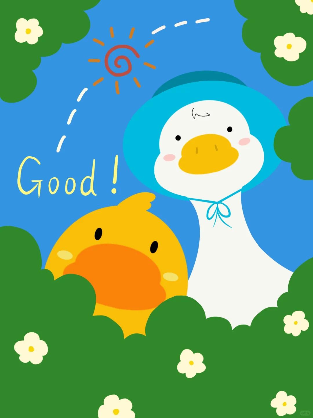 爱美的鸭妈妈还准备了防晒帽,鸭宝宝全然不顾