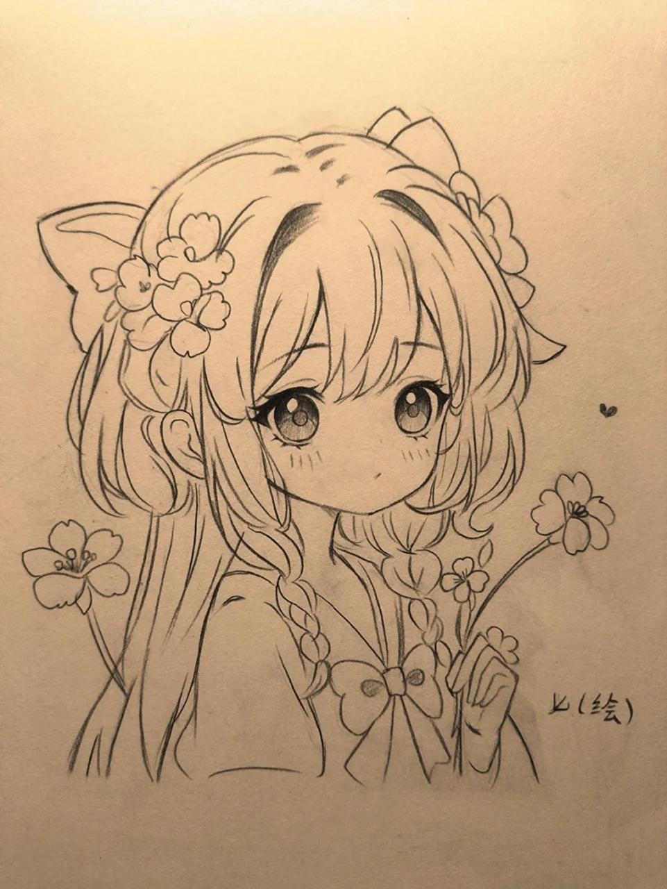 女生绘画过程图