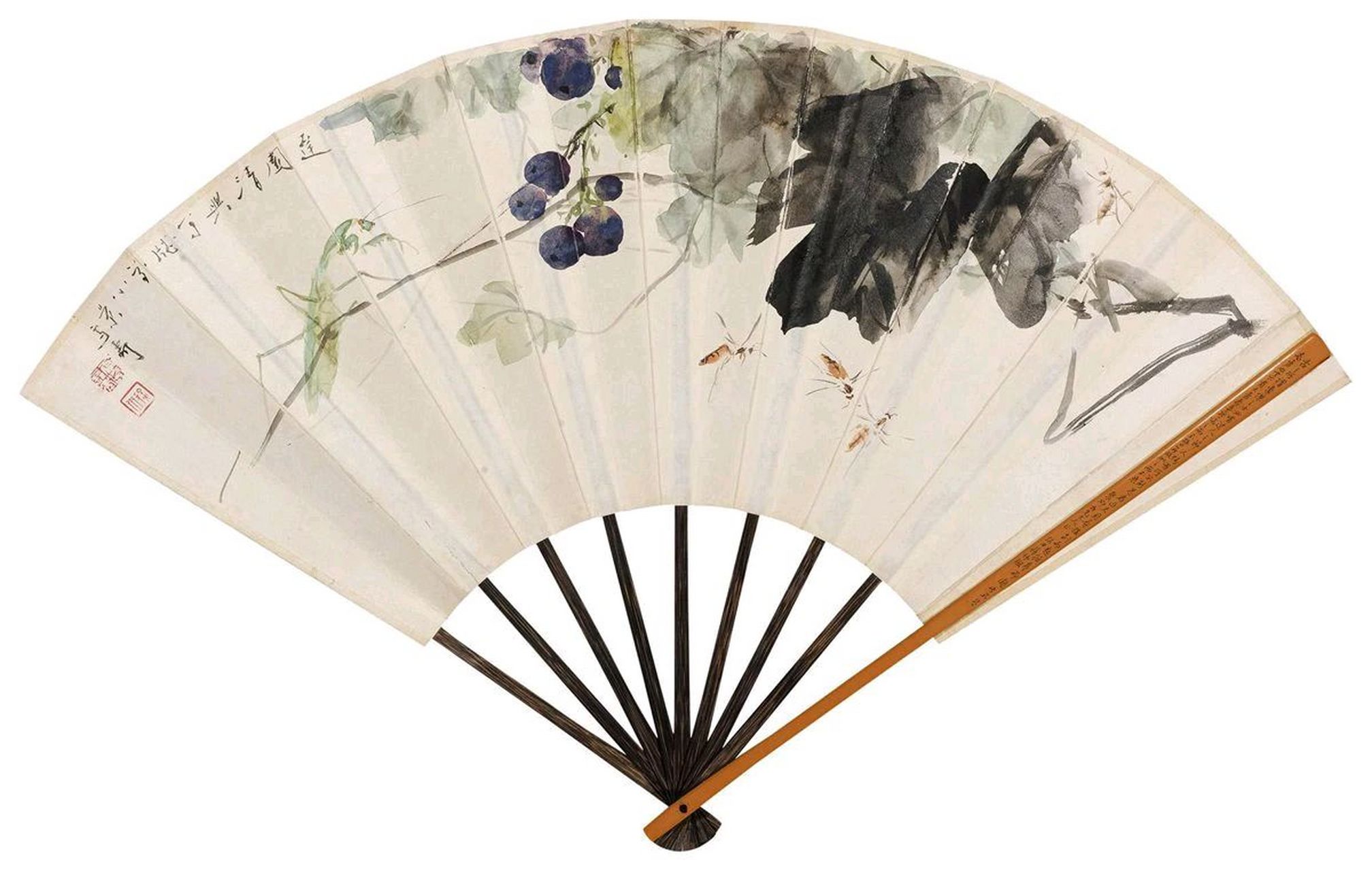 王雪涛最经典的花鸟扇面,好看!