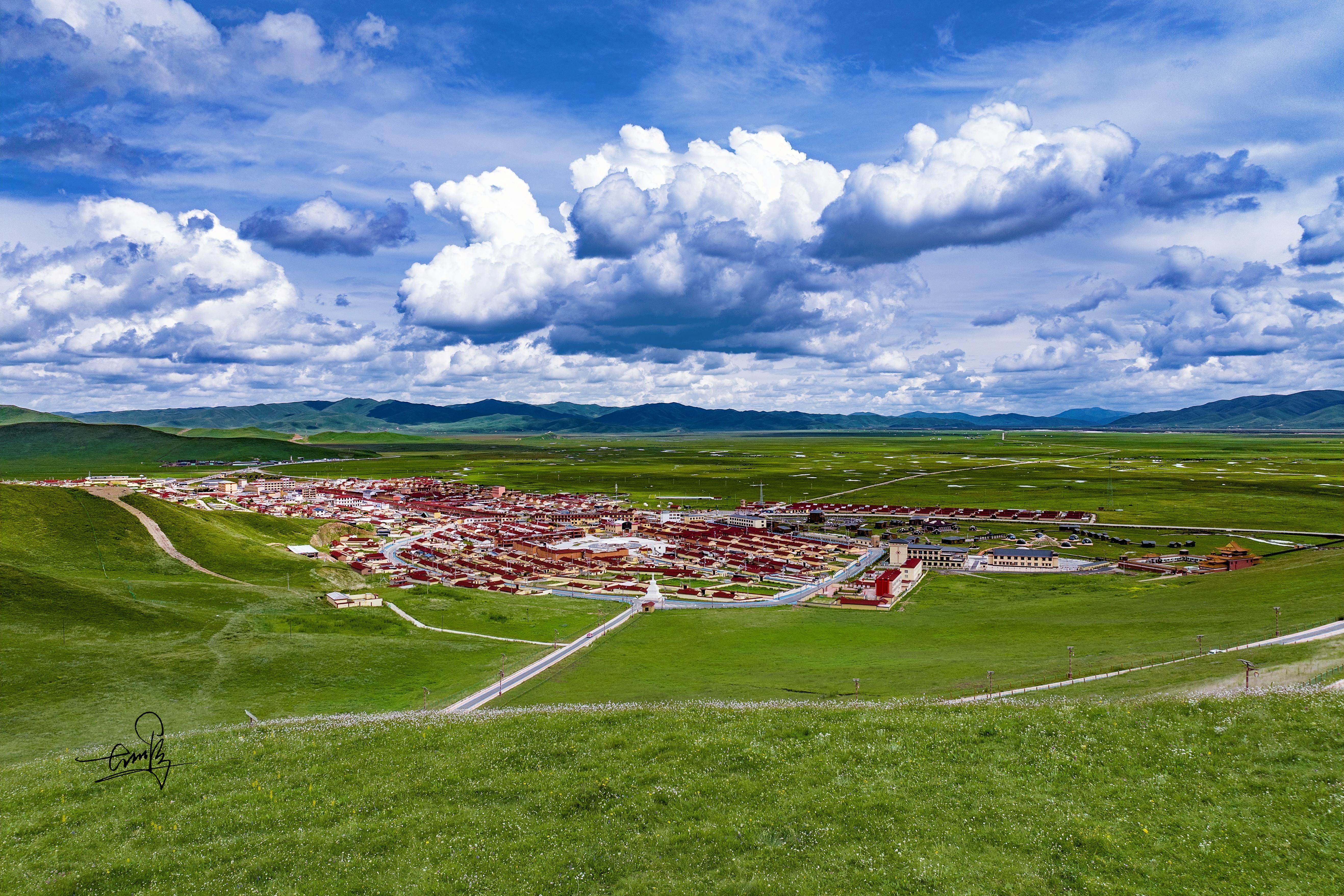 甘南玛曲县阿万仓湿地公园 | 心灵的栖息地  站在观景高台上,眼前的