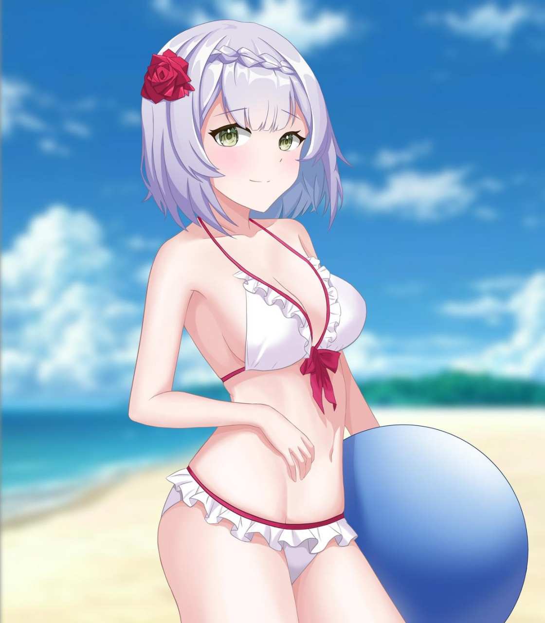 穿泳装的诺艾尔也太美了吧!#原神