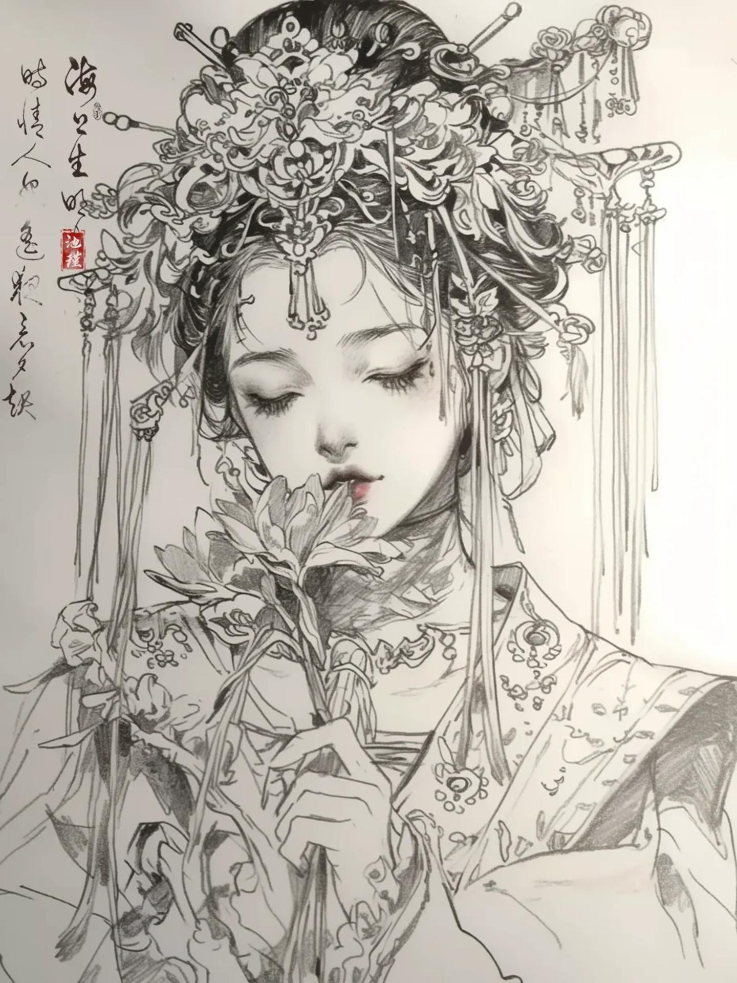 一颦一笑,动人心弦.红妆如霞,娇艳无比.行走山海,惊艳万物