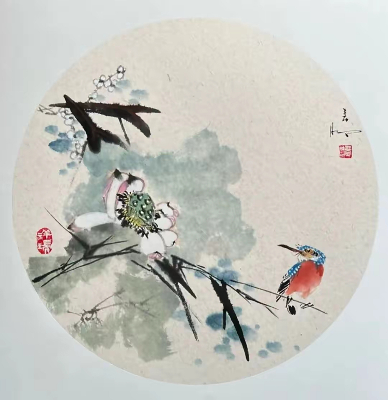 这组花鸟小品画,清新淡雅,自然脱俗!