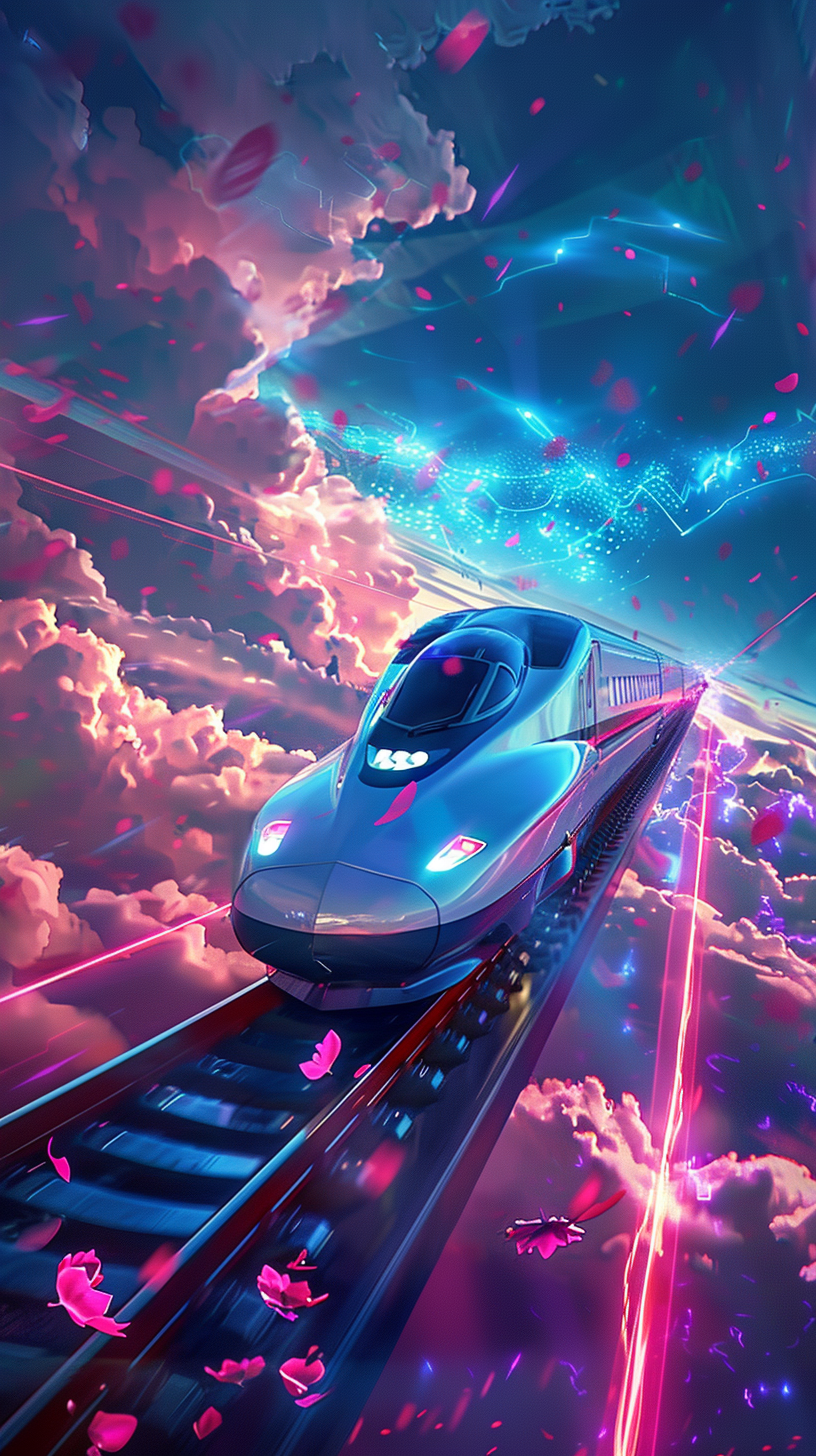 手机壁纸,太空列车