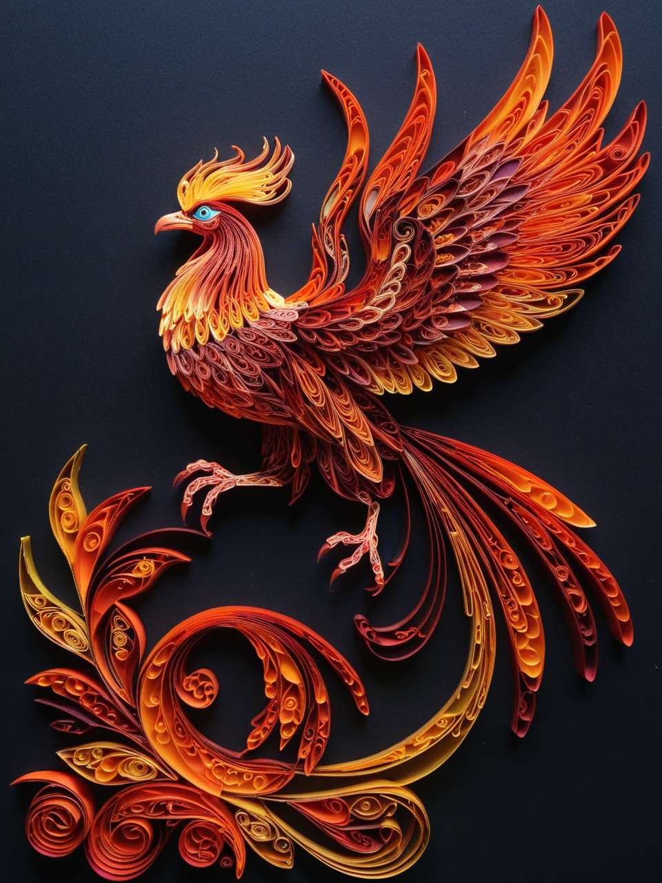 衍纸凤凰翔翔飞,不仅是一件令人赞叹的艺术品,它更承载着深厚的文化