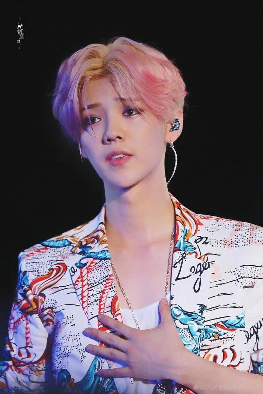 樱花粉的发色得鹿晗