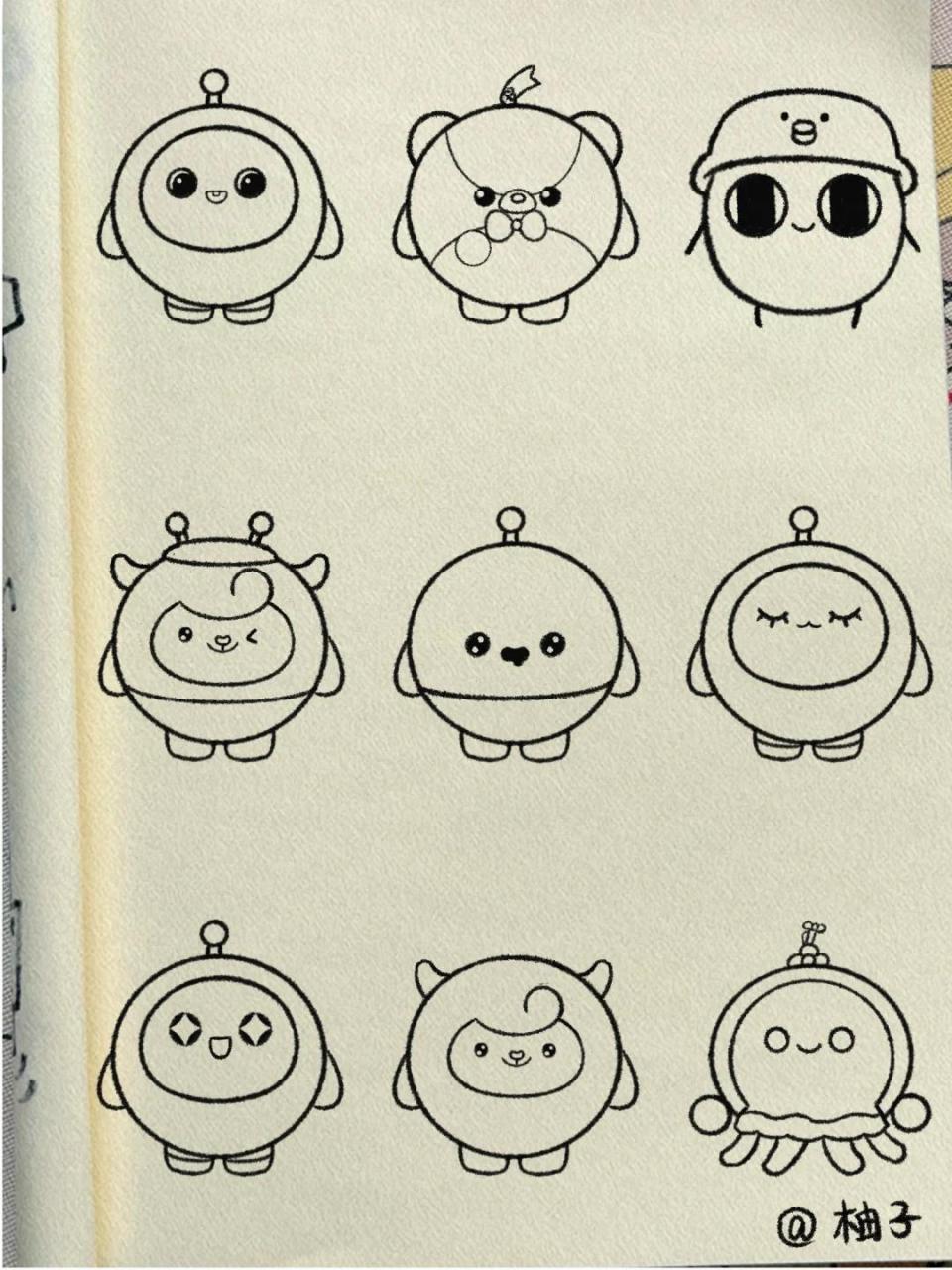 蛋仔可爱简笔画过程图 小蛋仔宝贝们 临摹作品