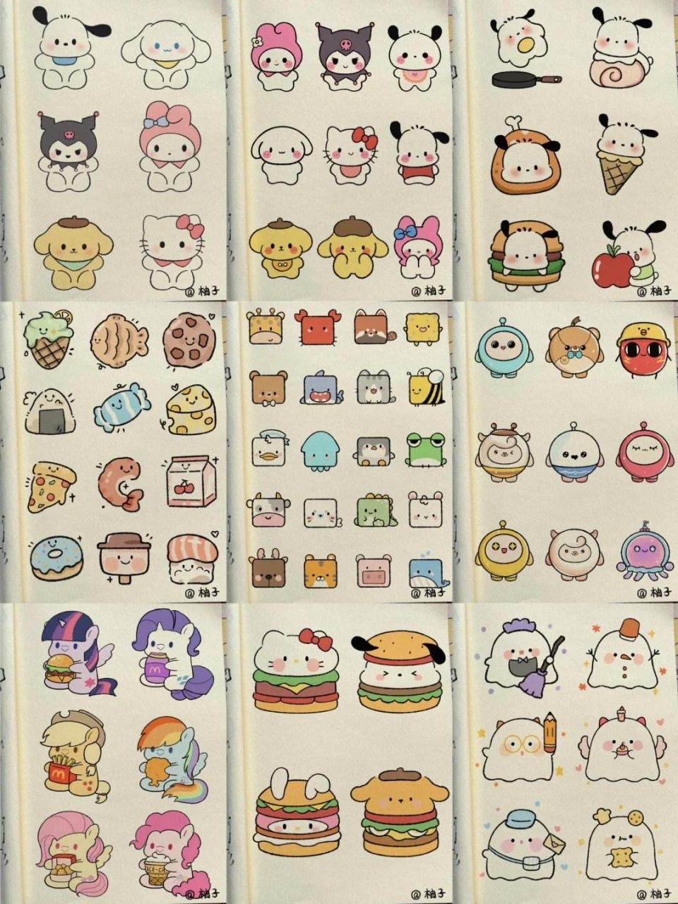 超可爱简笔画合集 超多超多小可爱 临摹作品,图案原作者在之前均有