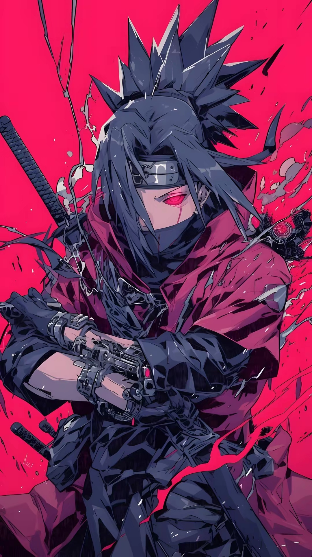 ai生成的一组火影忍者插画作品,用华丽的风格再现了动画中的人物