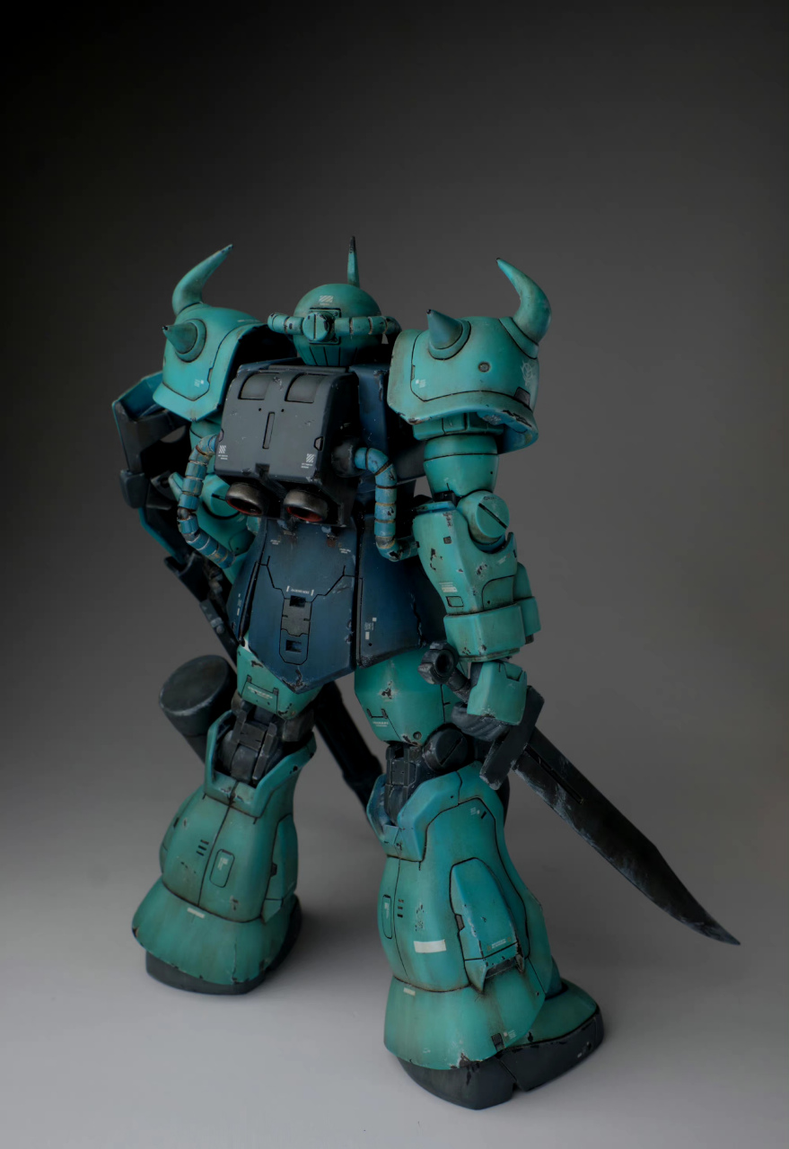 模型欣赏:模型师nanachi制作的hguc ms-07b-3 老虎特装型,本体加了