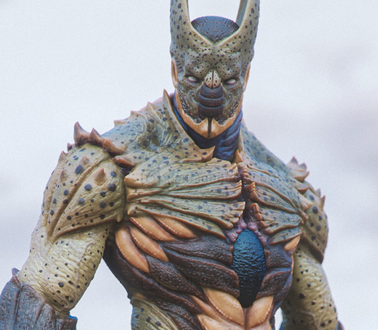 ai生成的一组龙珠插画作品,用写实的风格展现了沙鲁第二形态的造型