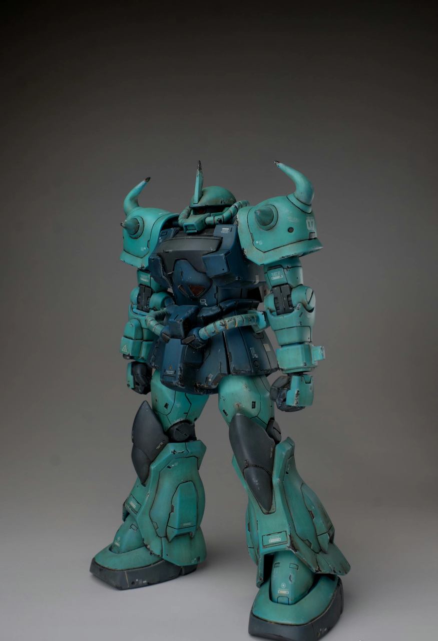 模型欣赏:模型师nanachi制作的hguc ms-07b-3 老虎特装型,本体加了