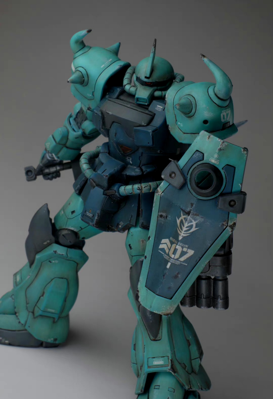 模型欣赏:模型师nanachi制作的hguc ms-07b-3 老虎特装型,本体加了