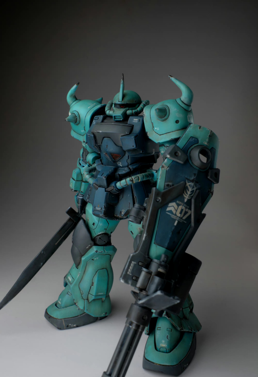 模型欣赏:模型师nanachi制作的hguc ms-07b-3 老虎特装型,本体加了