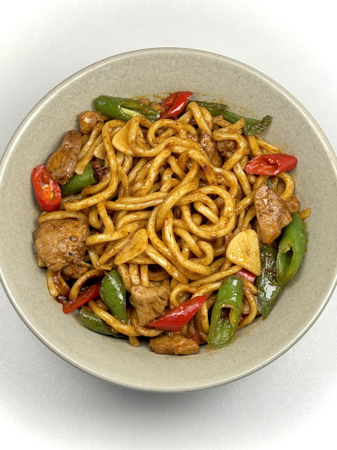 超好吃的双椒鸡捞面