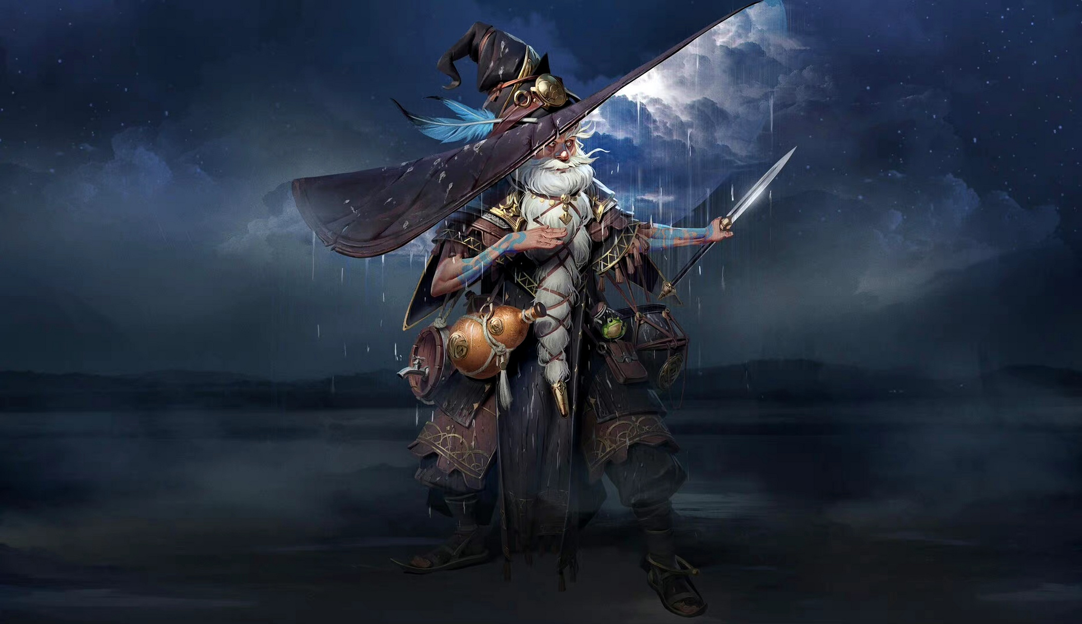 画师vlad ovoy绘制的一组动漫人物插画,造雨师,再现了可以制造降雨的