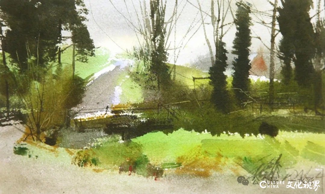 平龙·水彩画丨置身于天地间抒情写意,笔下风景有耐人寻味的诗性