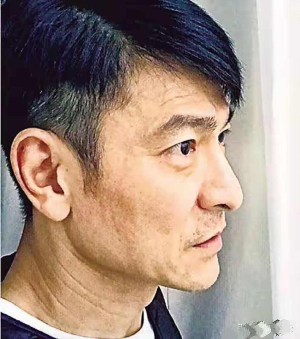 看看刘德华的侧脸,真是老的有点吓人.满脸皱纹,颈部皱纹十分明显