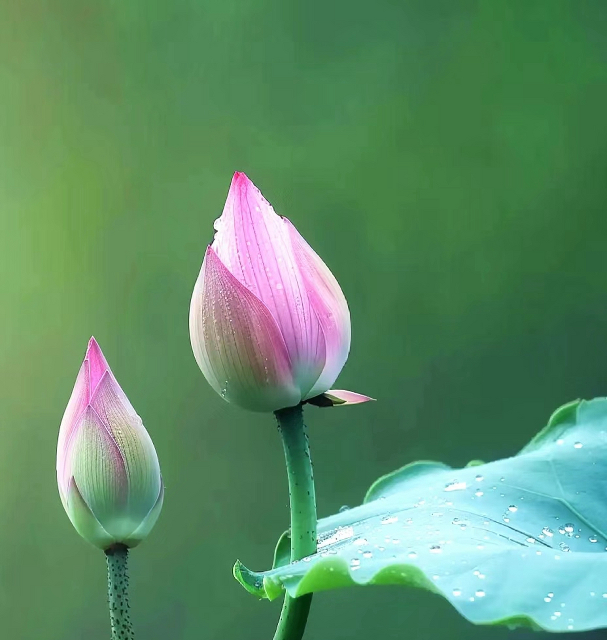 含苞待放的荷花,每一朵都是大自然的杰作.