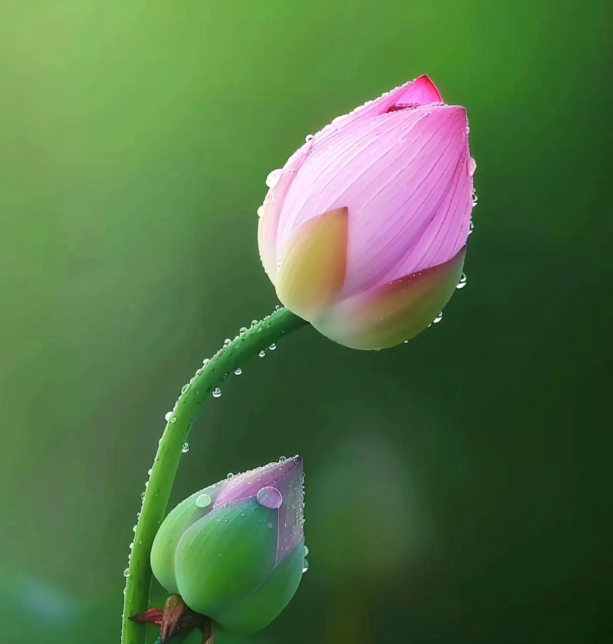 含苞待放的荷花,每一朵都是大自然的杰作.